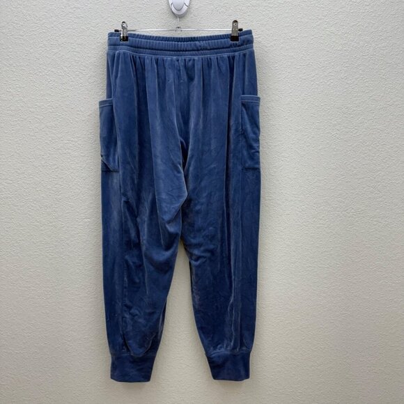 Offline by Aerie After Party Blue Velour Jogger Pant w Pockets Womens size Large - Picture 5 of 5